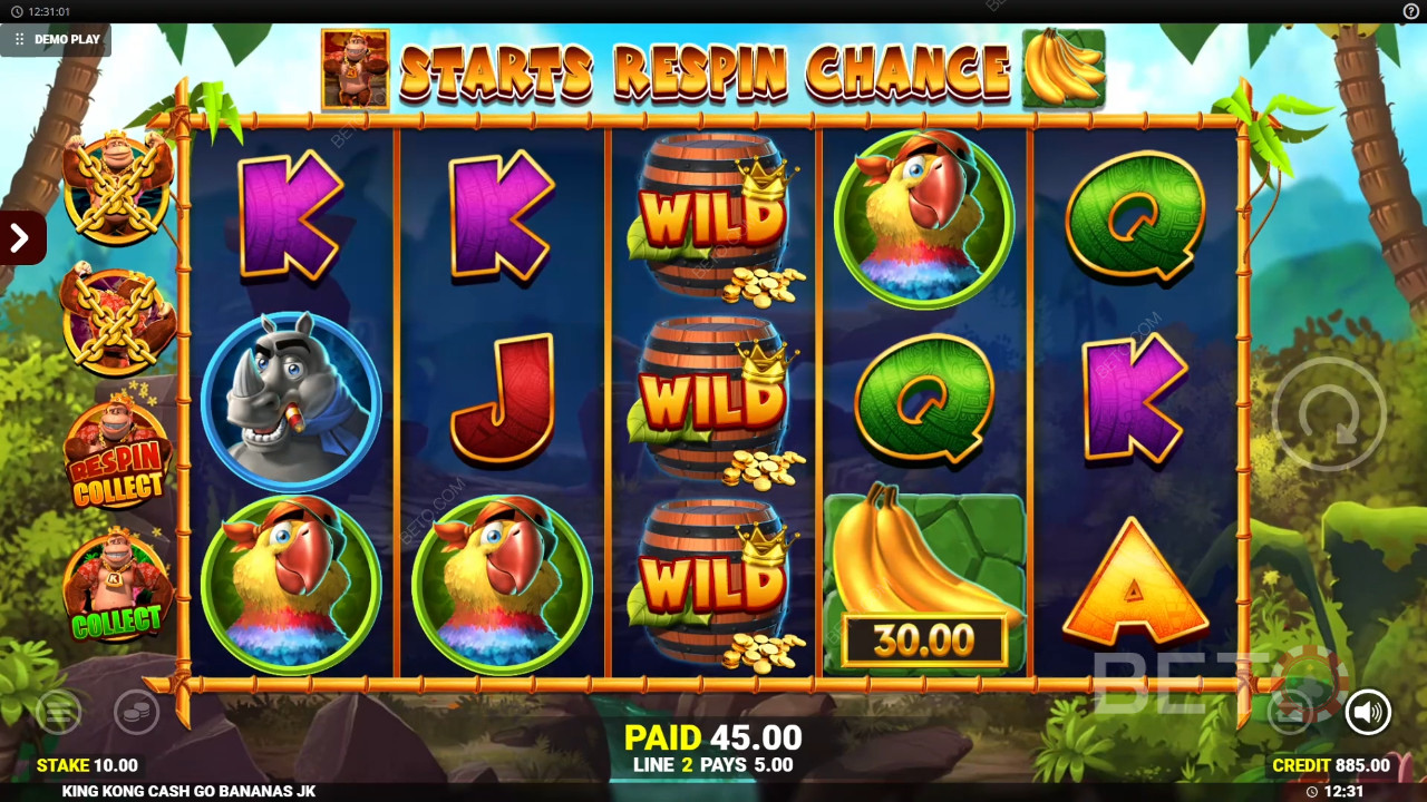 Bónusz funkciók magyarázata a King Kong Cash Go Bananas játékban a King Kong Cash Go Bananas által Blueprint