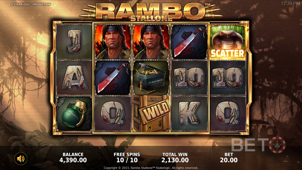 Élvezze a Rambo nyerőgépet, amely egy ikonikus filmre épül