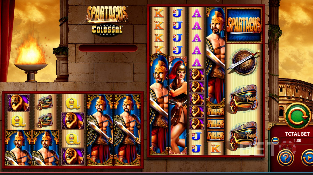 WMS (Williams Interactive) - Spartacus Super Colossal Reels - Csatlakozzanak a rabszolgalázadáshoz római uralkodójuk ellen!
