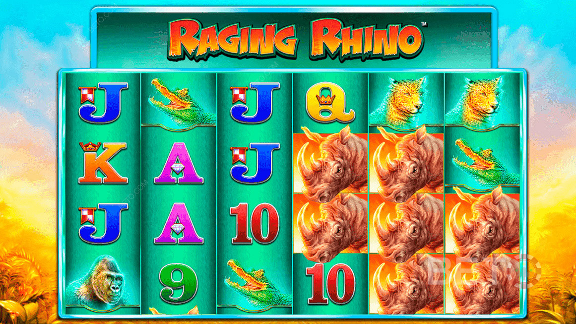 Raging Rhino a Williams Interactive (WMS) - akár 46.656 nyerési lehetőséget biztosít!
