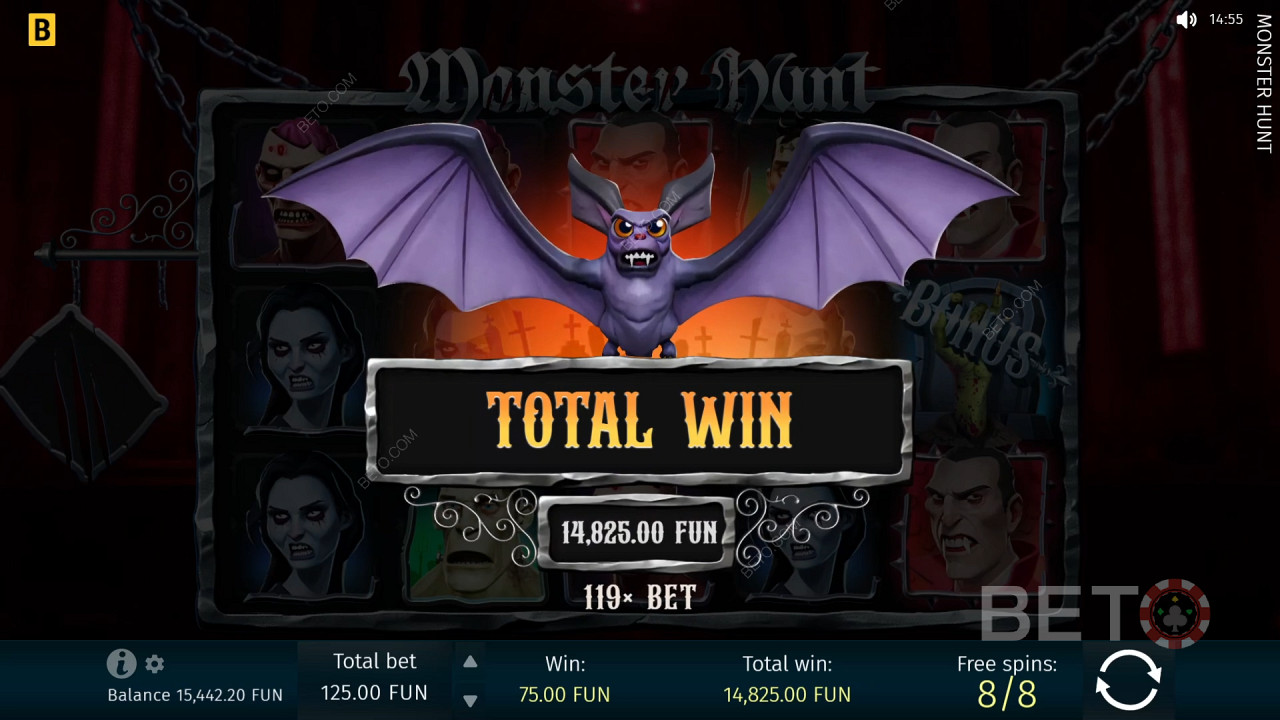 Nyerj 1,299x a tétedből a Monster Hunt videó nyerőgépen!