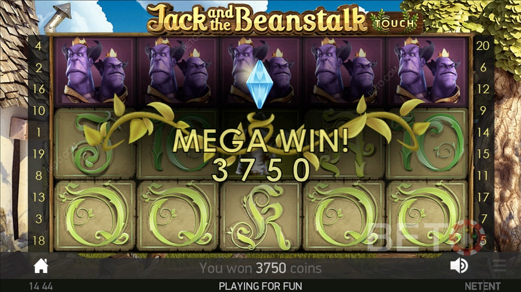 Egy jövedelmező Mega Win a Jack and the Beanstalk