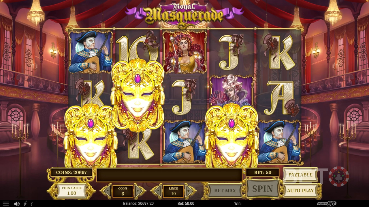 A Royal Masquerade játék áttekintése a BETO Slots-tól