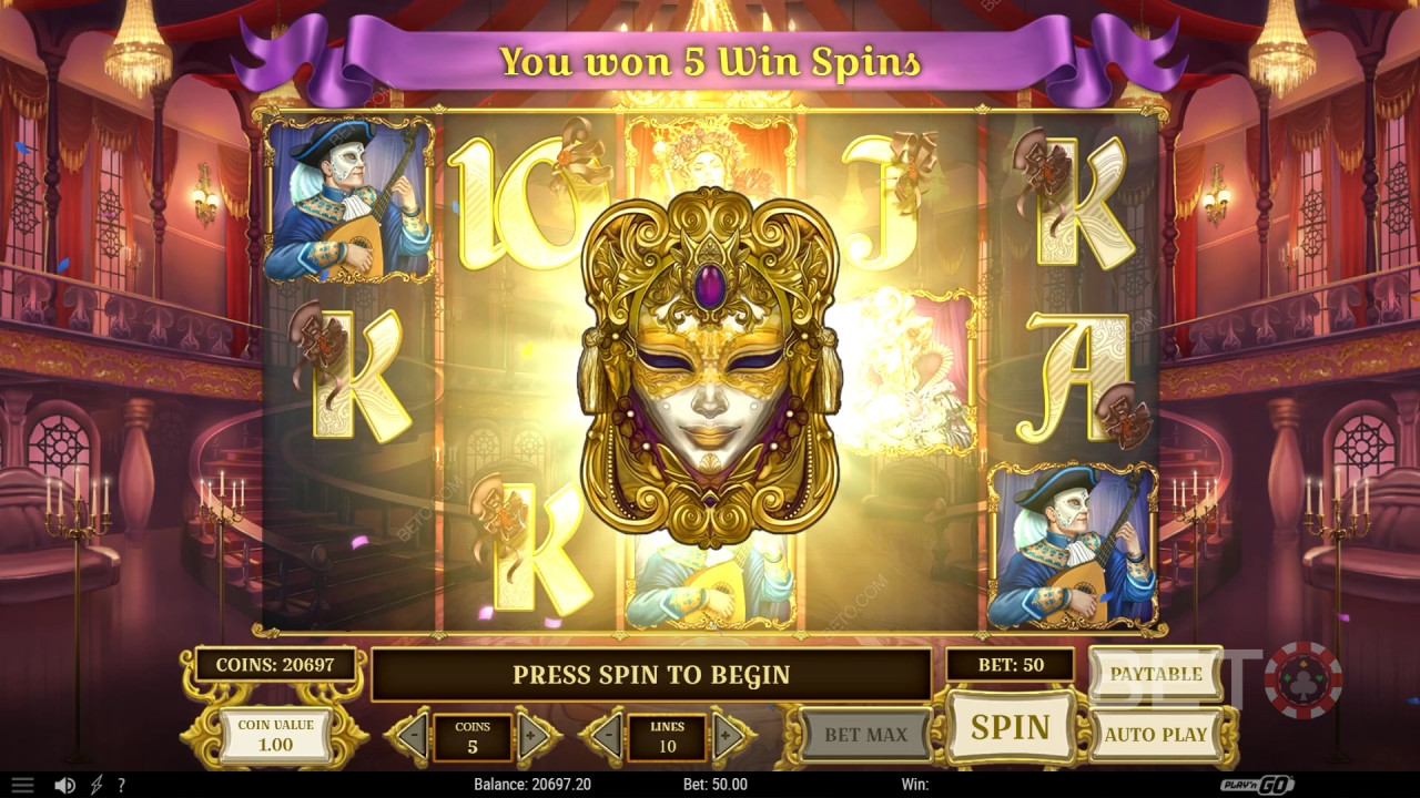 Nyerj 10 000-szeres tétet a Royal Masquerade video sloton!