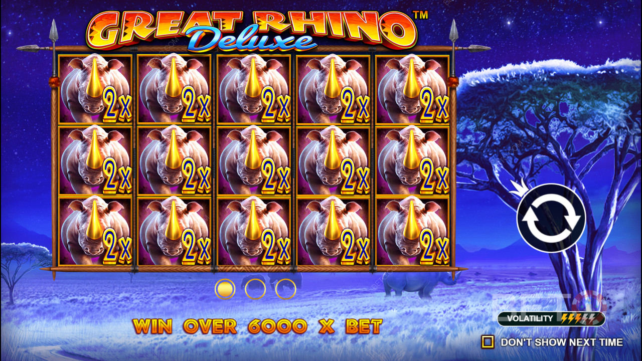 Nyerj 6,242x a tétedből a Great Rhino Deluxe nyerőgépen!
