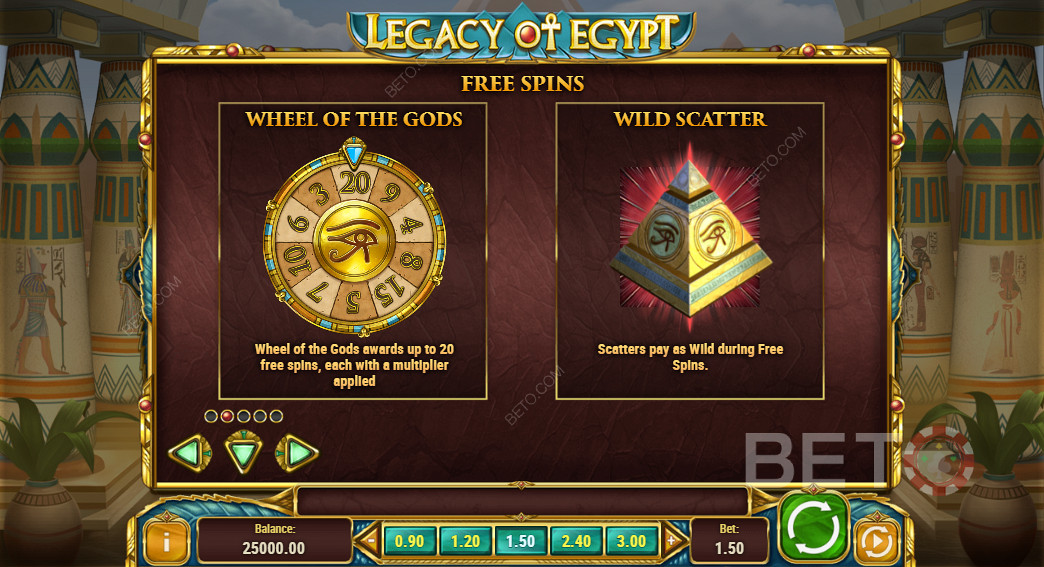 Különleges jellemzők a Legacy Of Egypt