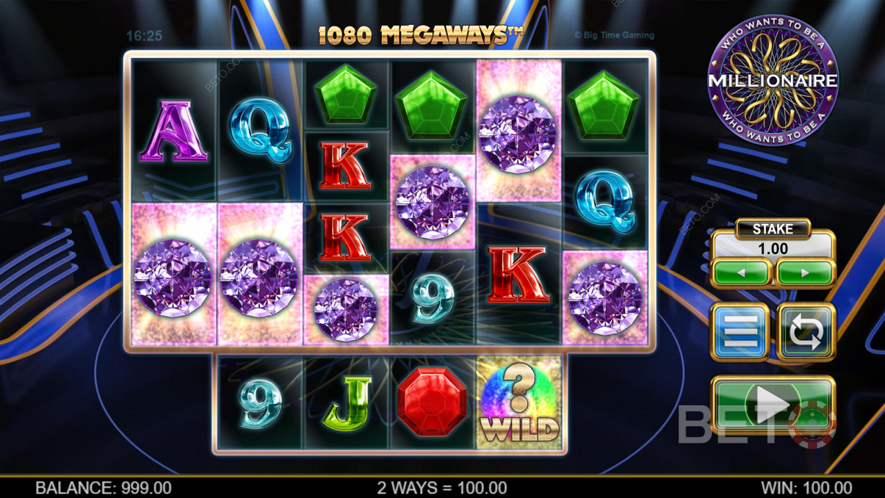Az ingyenes pörgetések az egyetlen bónusz a Who Wants to Be a Millionaire Megaways játékban.