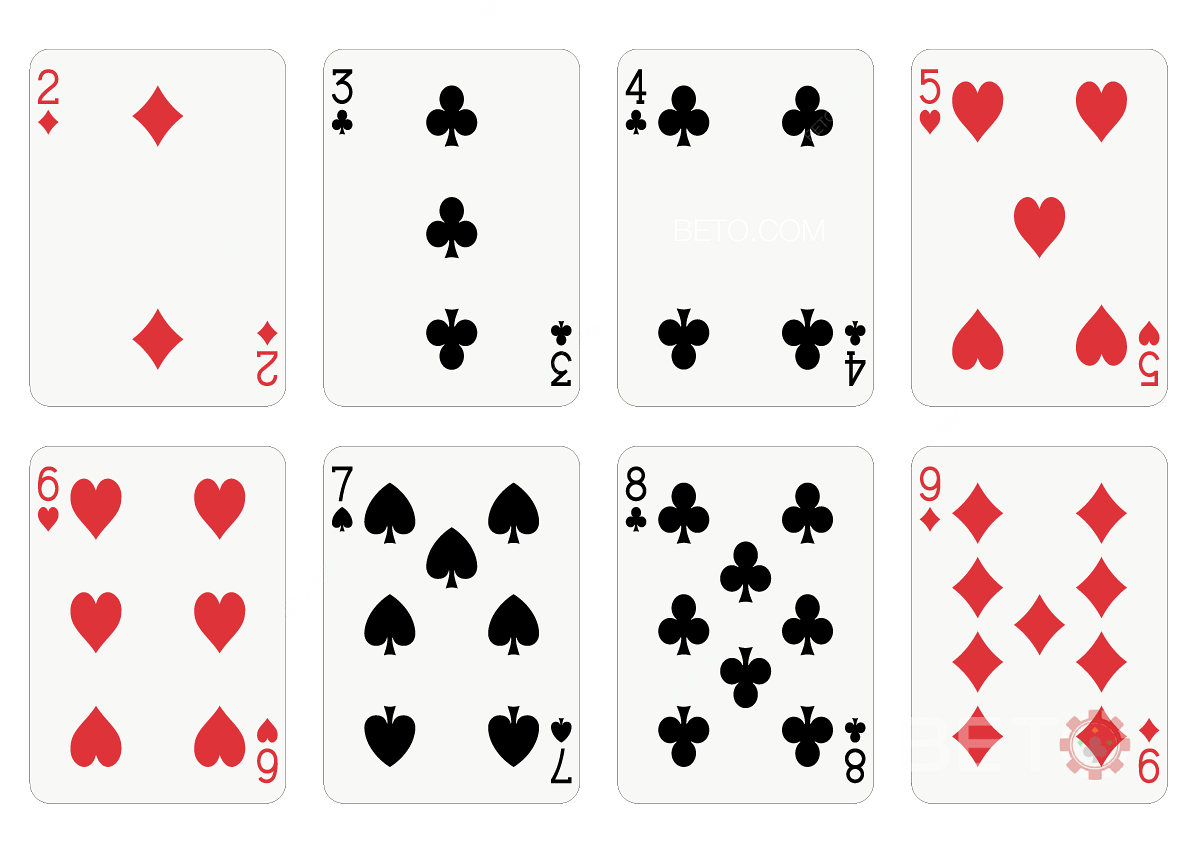 A többi kártya értéke a blackjackben ugyanazt az értéket használja, mint ami a kártyán szerepel.