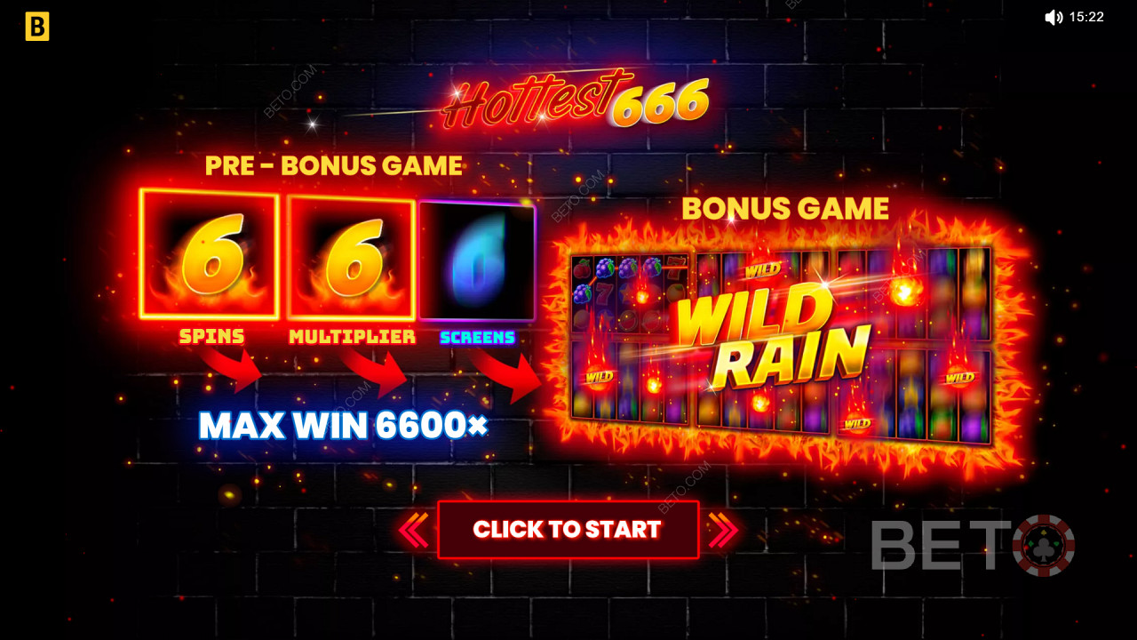 Bónusz funkciók magyarázata a Hottest 666-ban a következők által BGAMING