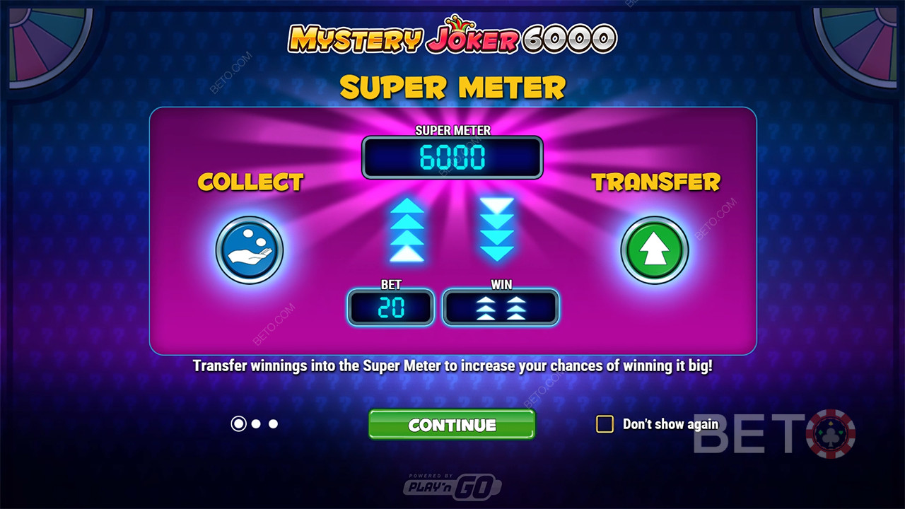 Bónusz funkciók magyarázata a Mystery Joker 6000-ben a következő által Play