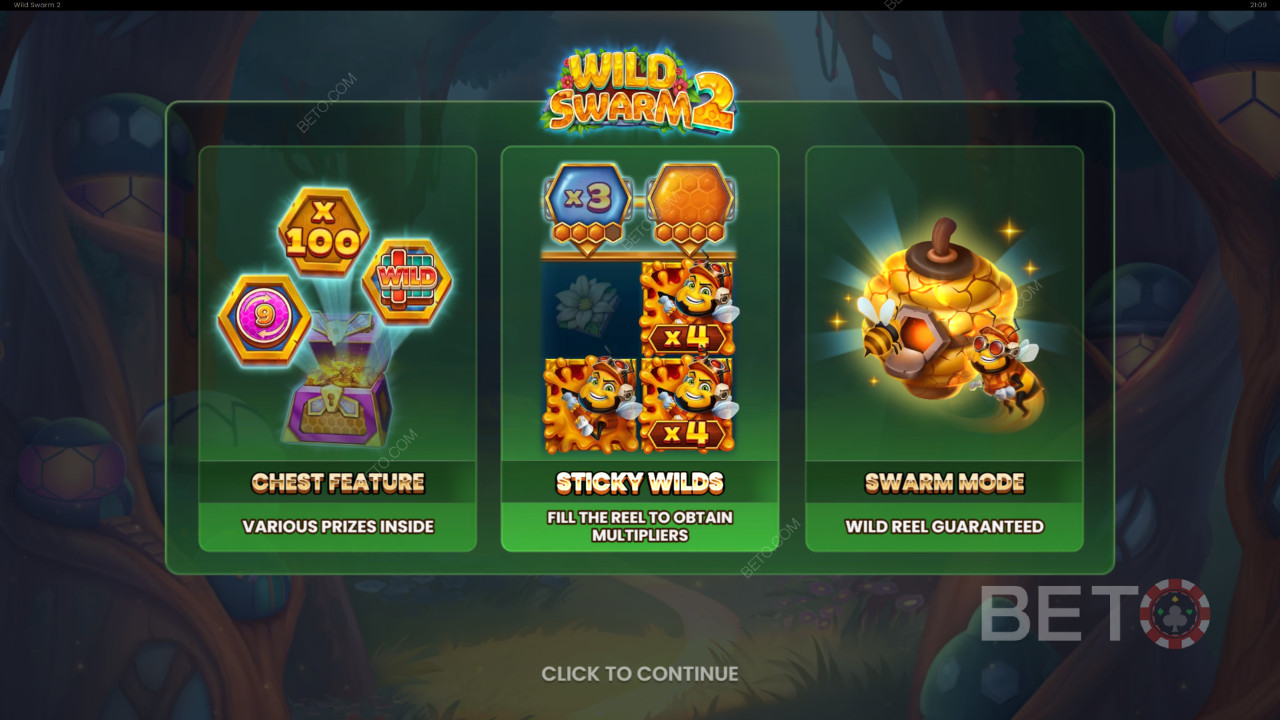 Bónusz funkciók magyarázata a Wild Swarm 2 által Push Gaming