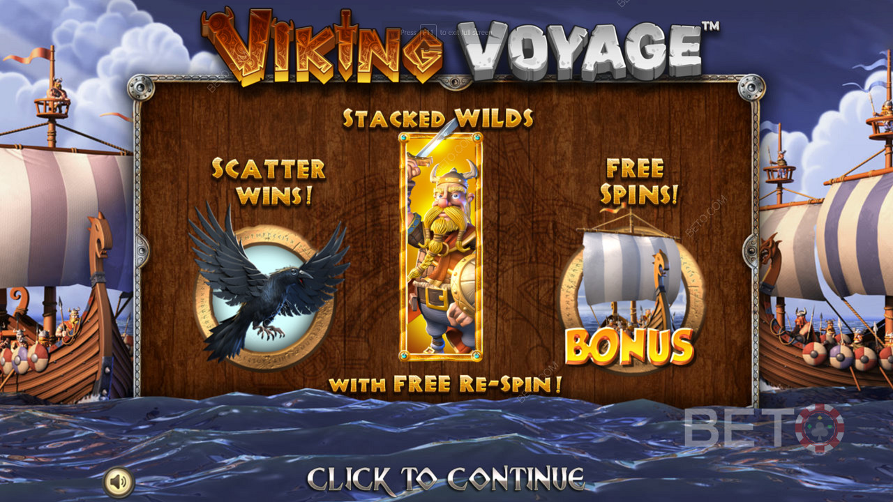 Élvezze a számos erőteljes bónusz funkciót és ingyenes pörgetéseket a Viking Voyage nyerőgépben.