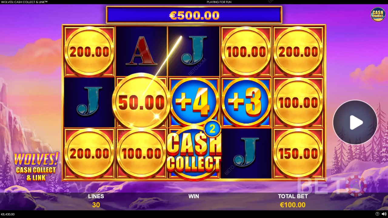 Bónusz funkciók magyarázata a Wolves! Cash Collect & Link by Playtech Origins