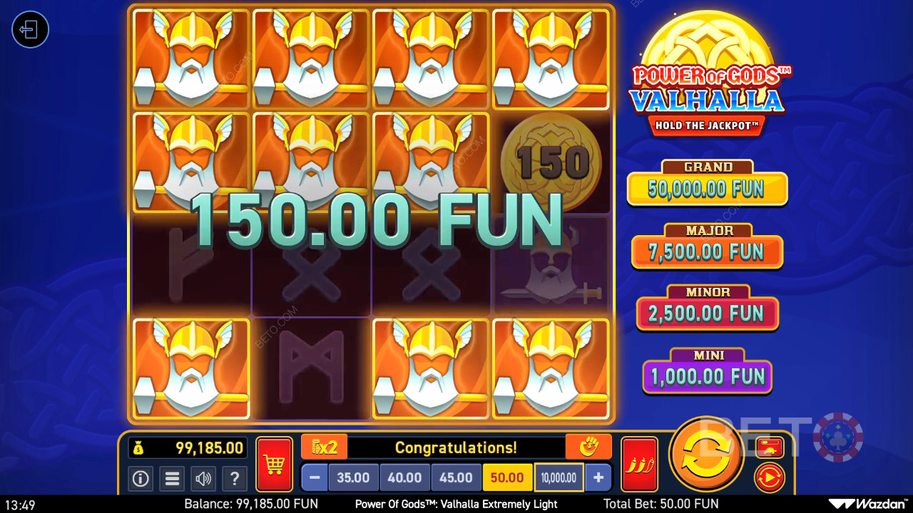 Power of Gods: Valhalla Extremely Light felülvizsgálata BETO Slots által