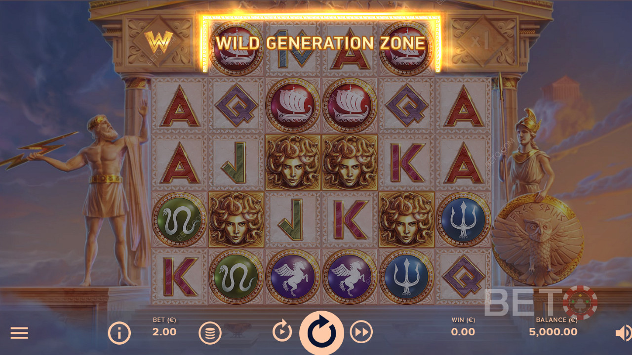 A Wild Generation zónában a nyertes szimbólumok vad szimbólumokká alakulnak.