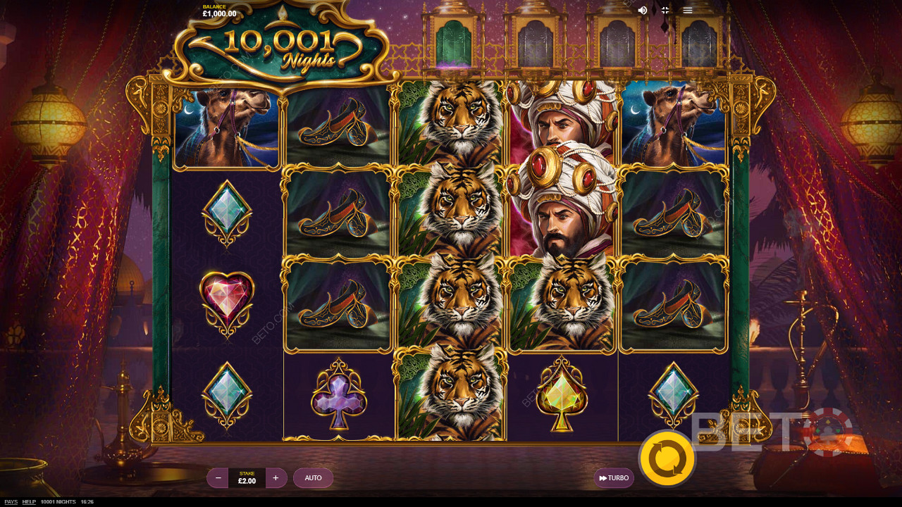 10001 Nights Red Tiger Gaming - Utazzon a varázslatos arab sivatagba a gazdagság keresésére!