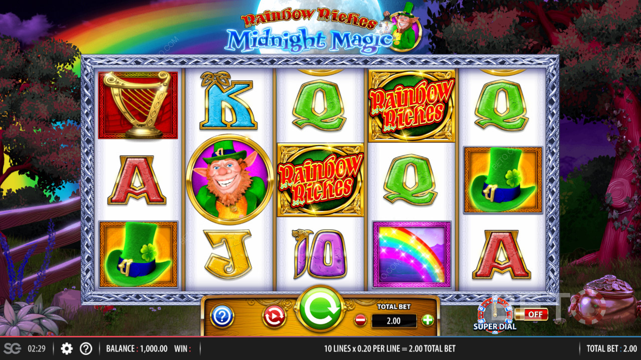5x3-as játékrács Rainbow Riches Midnight Magic