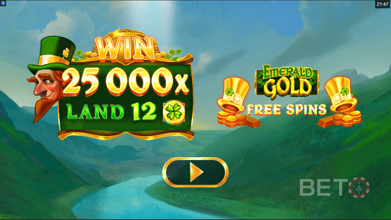 Nyerj 25,000-szeres tétet a Emerald Gold nyerőgépen