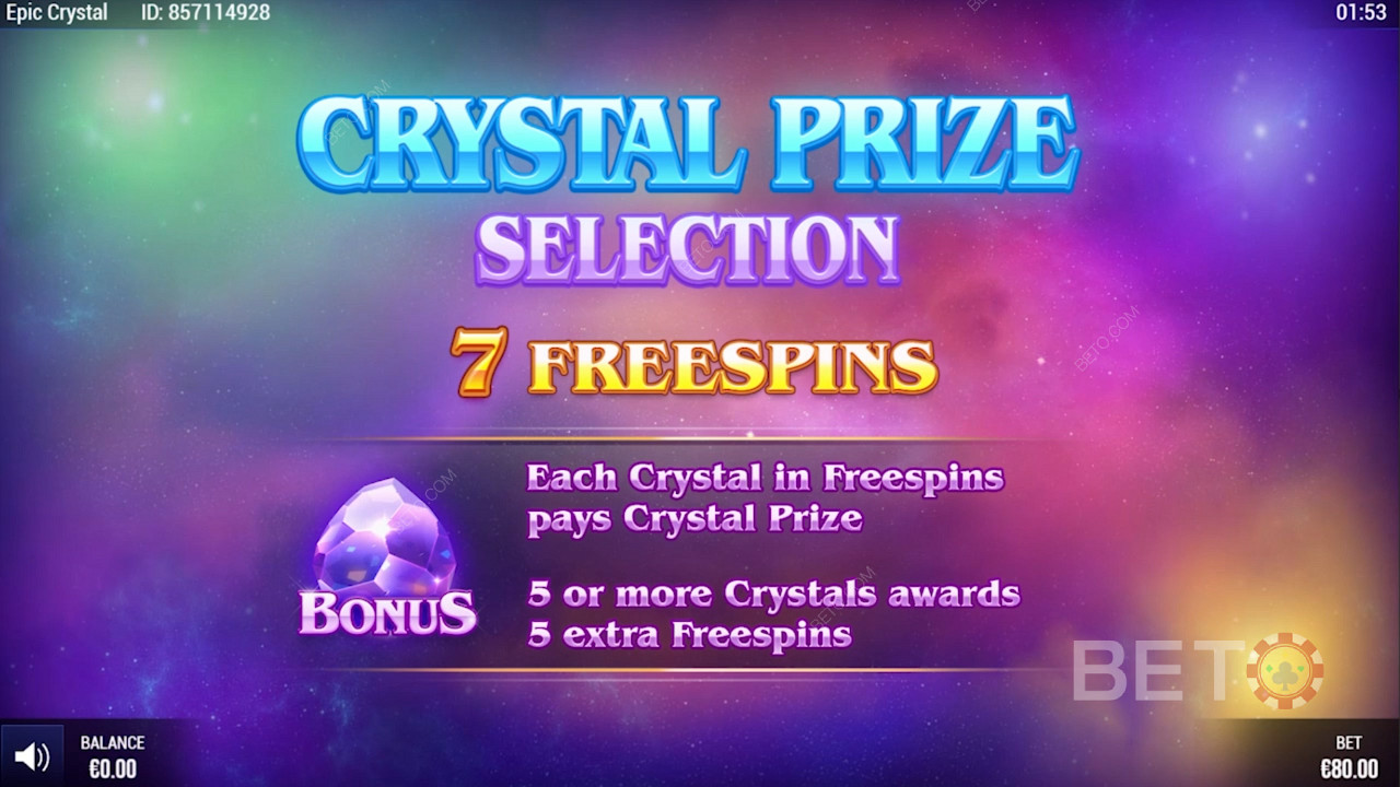 Különleges ingyenes pörgetések a Epic Crystal