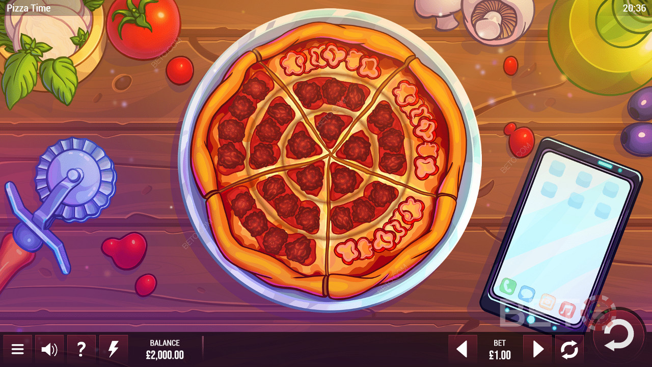 Kör alakú játékrács Pizza Time