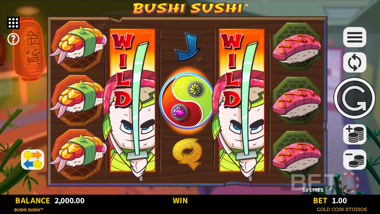 Expanding Wilds a Bushi Sushi nyerőgépben