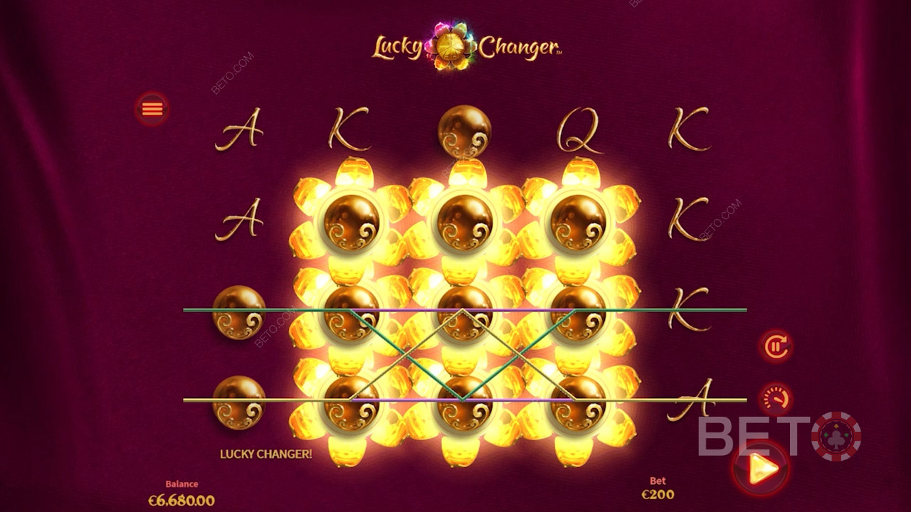 A különleges Lucky Changer funkció megkönnyíti a nyeremények leszállását