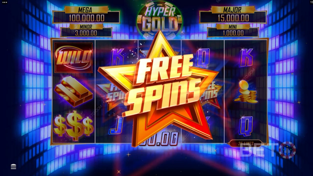 Szerezz ingyenes pörgetéseket, hogy hatalmas összegeket nyerj a Hyper Gold nyerőgépen.