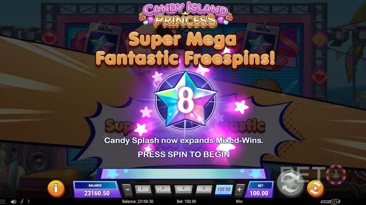 Flashy ingyenes pörgetések a Candy Island Princess