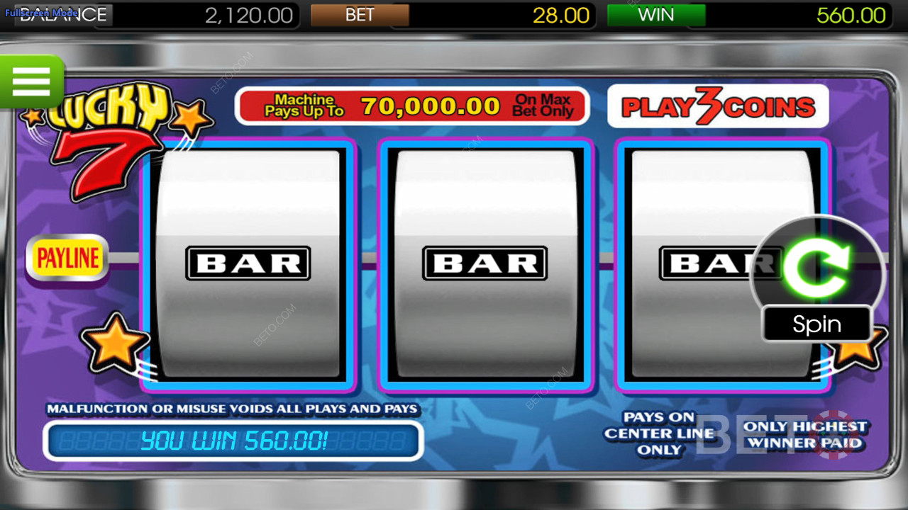 Lucky 7 Betsoft felülvizsgálata BETO Slots által