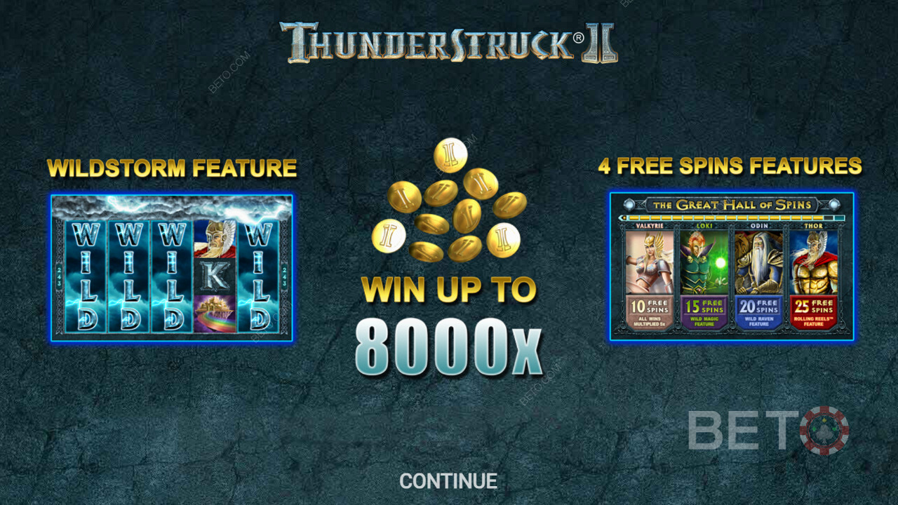 Az intro képernyő a Thunderstruck II