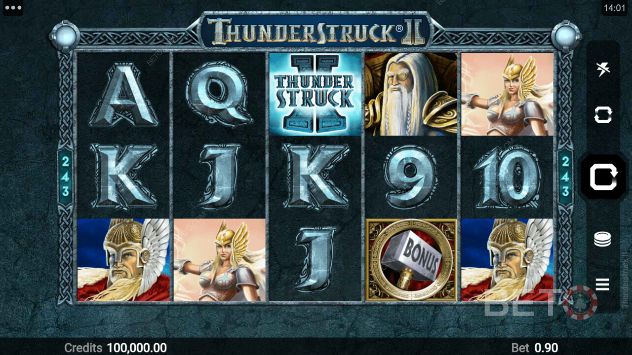 Különböző tematikus szimbólumok a Thunderstruck II