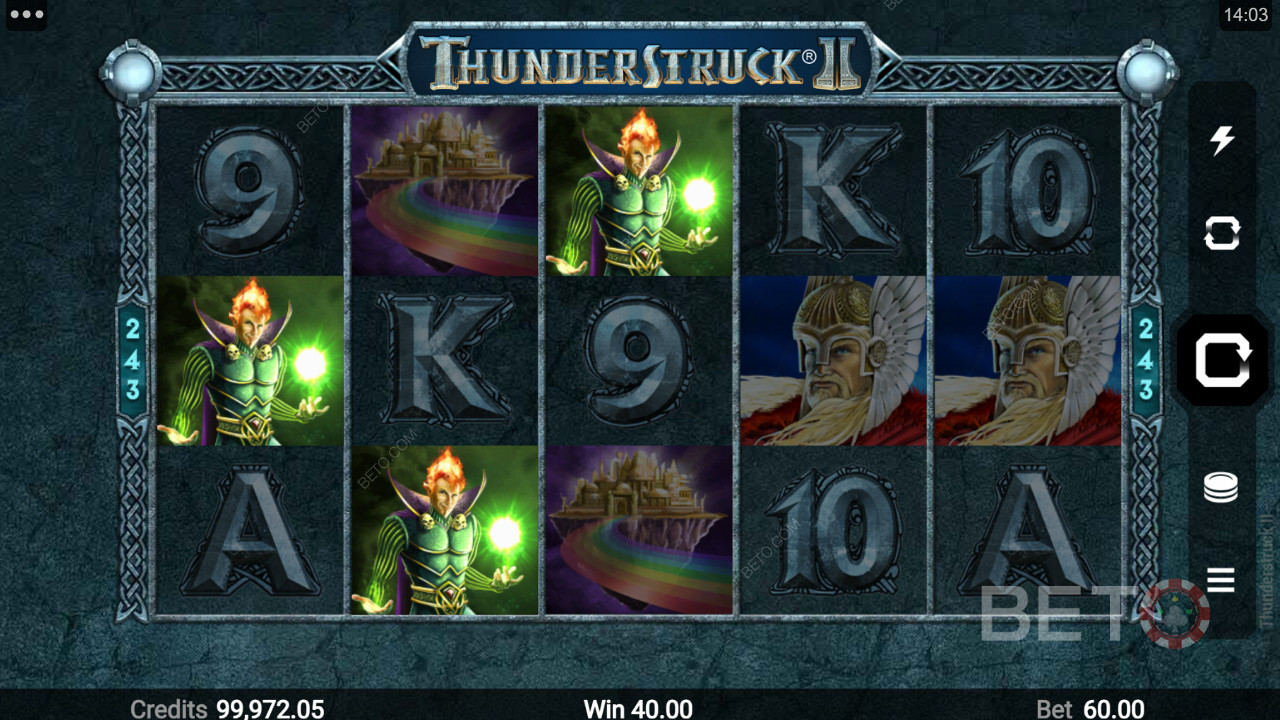 Magasan fizető képszimbólumok a Thunderstruck II