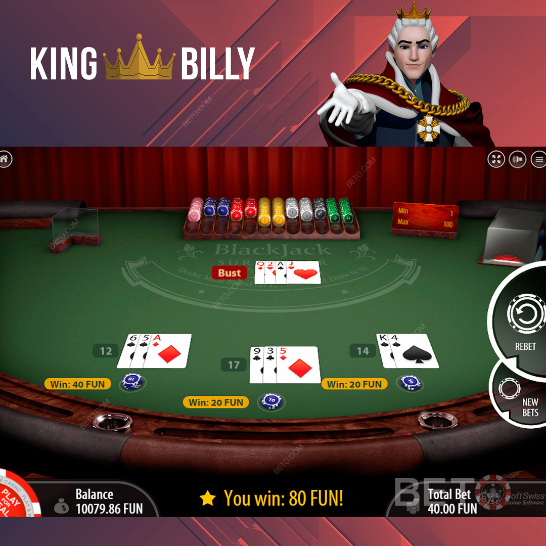Élvezze a népszerű asztali játékokat a King Billy Casino oldalon