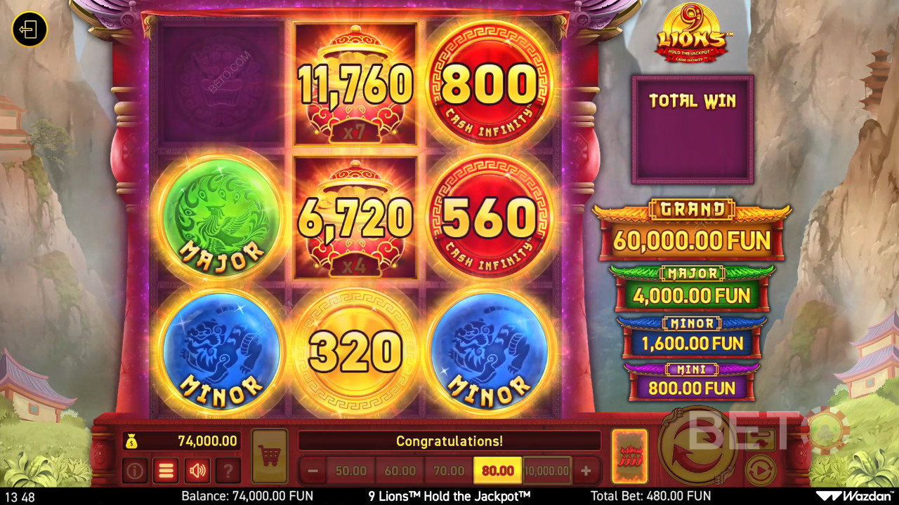 9 Lions Hold the Jackpot Ingyenes Játék