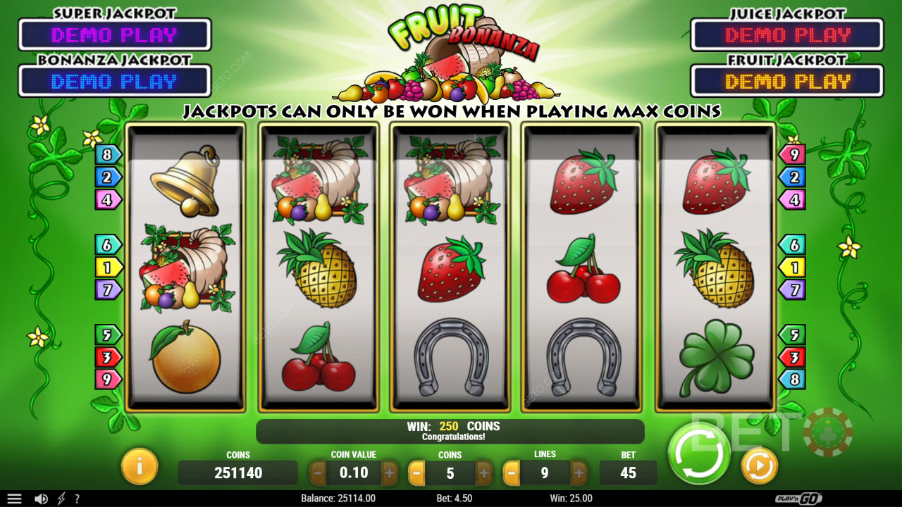 Fruit Bonanza felülvizsgálata BETO Slots által