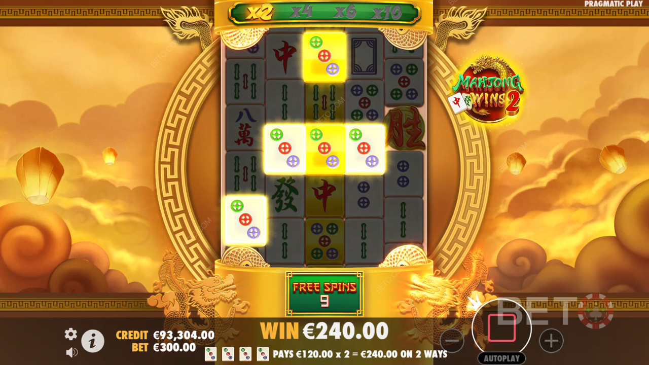 Bónusz funkciók magyarázata a Mahjong Wins 2-ben a következő által Pragmatic Play