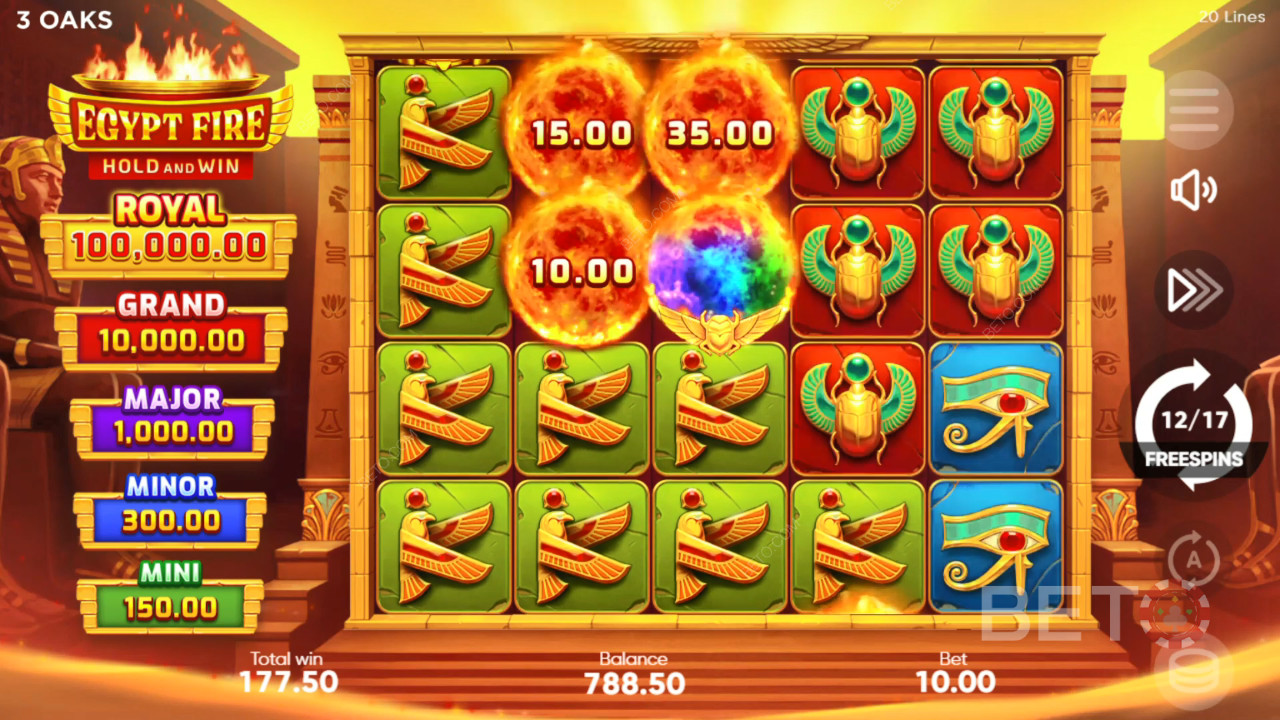 A bónusz funkciók magyarázata a 3 Oaks Gaming Egypt Fire játékában