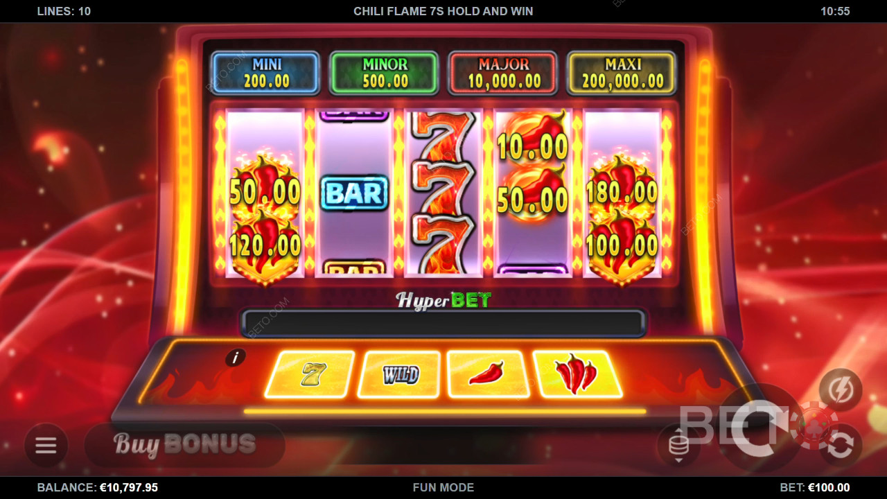 Chili Flame 7s Hold and Win felülvizsgálata BETO Slots által