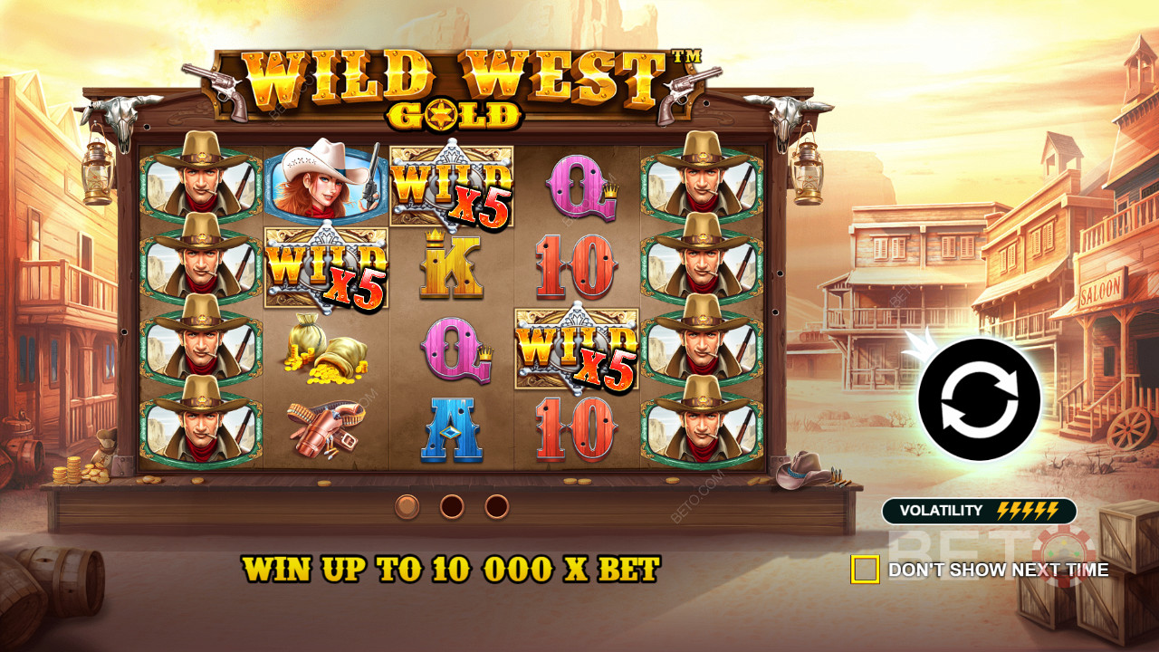 Jutalmazó Wild szimbólumok segítenek a kifizetésben a Wild West Gold