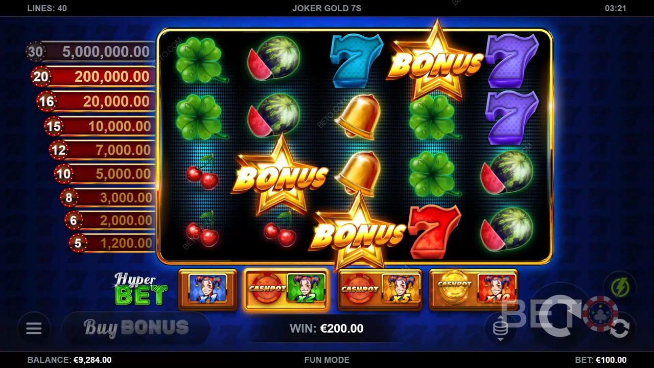 Joker Gold 7s felülvizsgálata a BETO Slots által