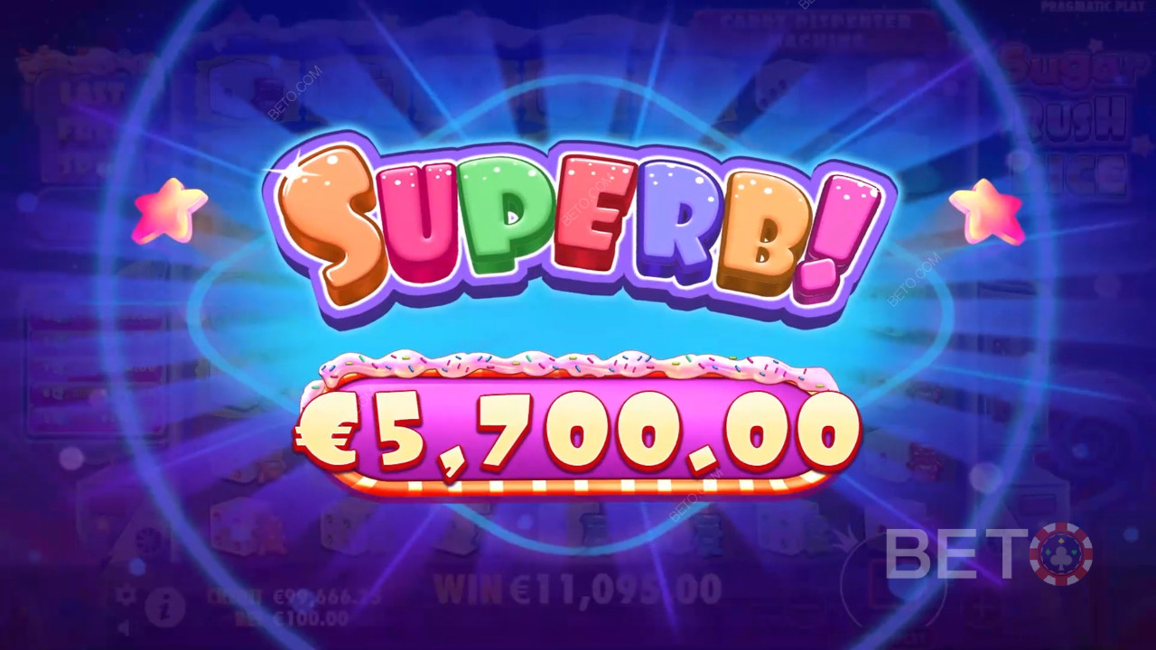 Nyerje meg tétje 5000-szeresét a Sugar Rush Dice videó nyerőgépen!