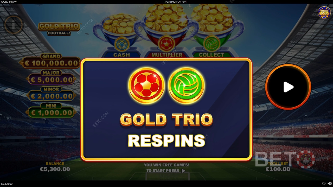 Bónusz funkciók magyarázata a Gold Trio: által Playtech