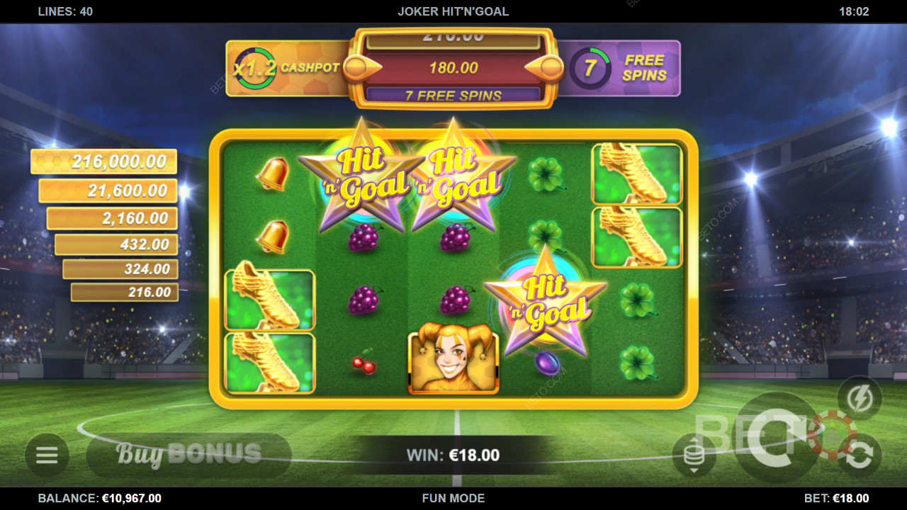 Joker Hit'n'Goal Ingyenes Játék