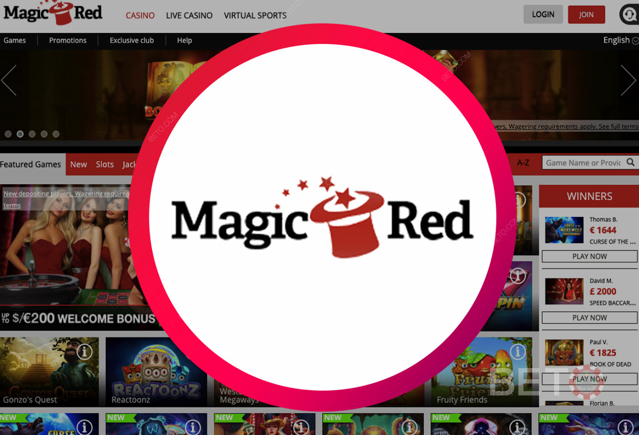 Magic Red online kaszinó - egy felhasználóbarát weboldal