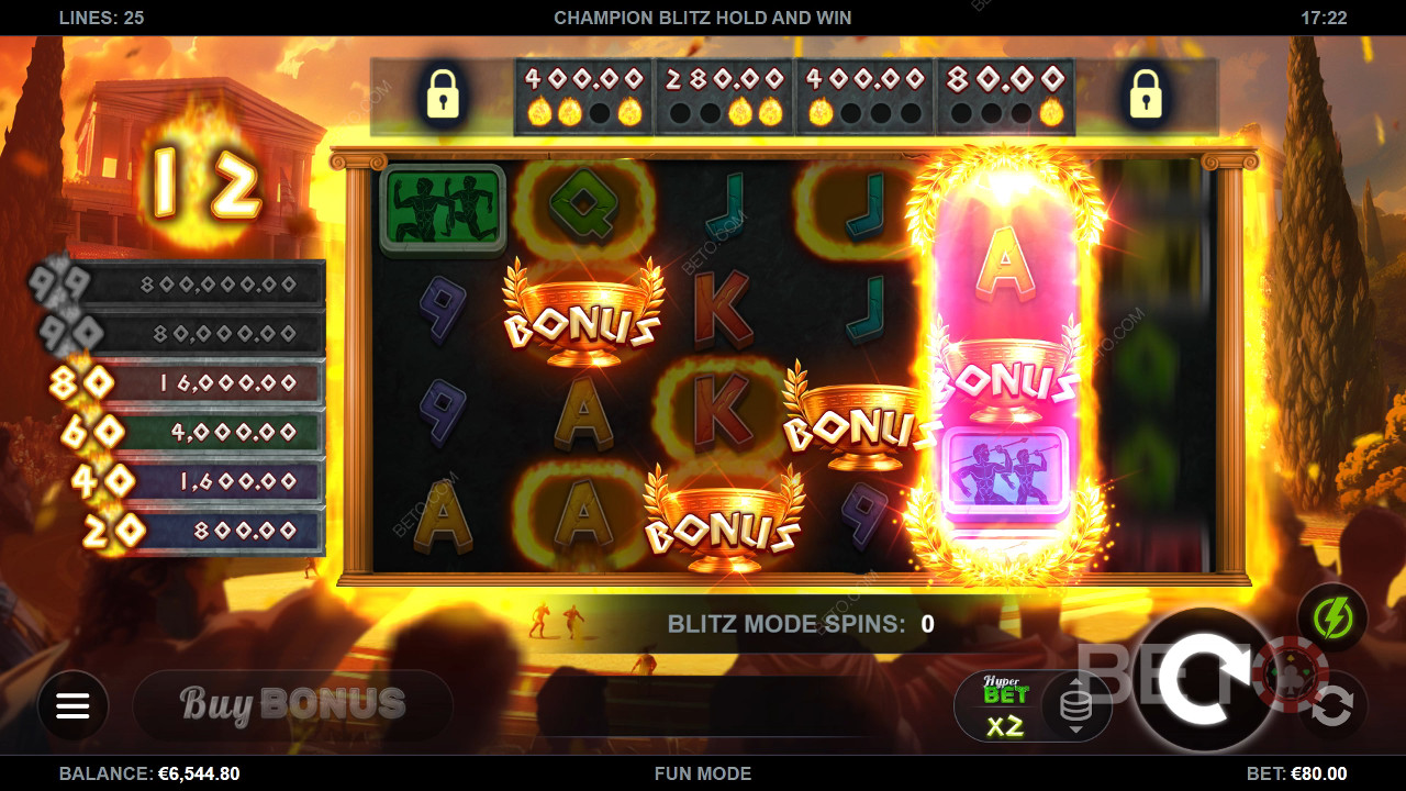 Champion Blitz Hold and Win felülvizsgálata BETO Slots által