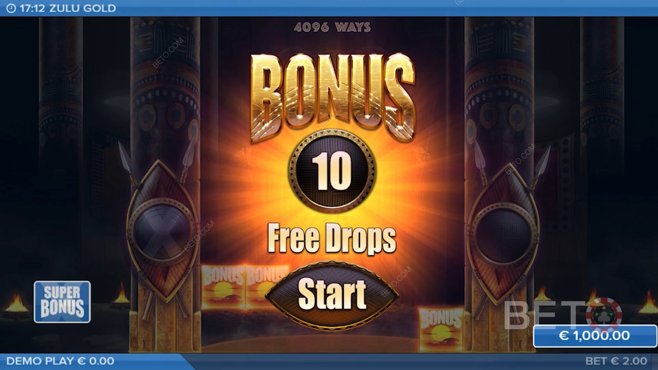 A Multiplier Free Drops funkció 10-25 ingyenes pörgetést biztosít a játékosoknak ebben a nyerőgépben.