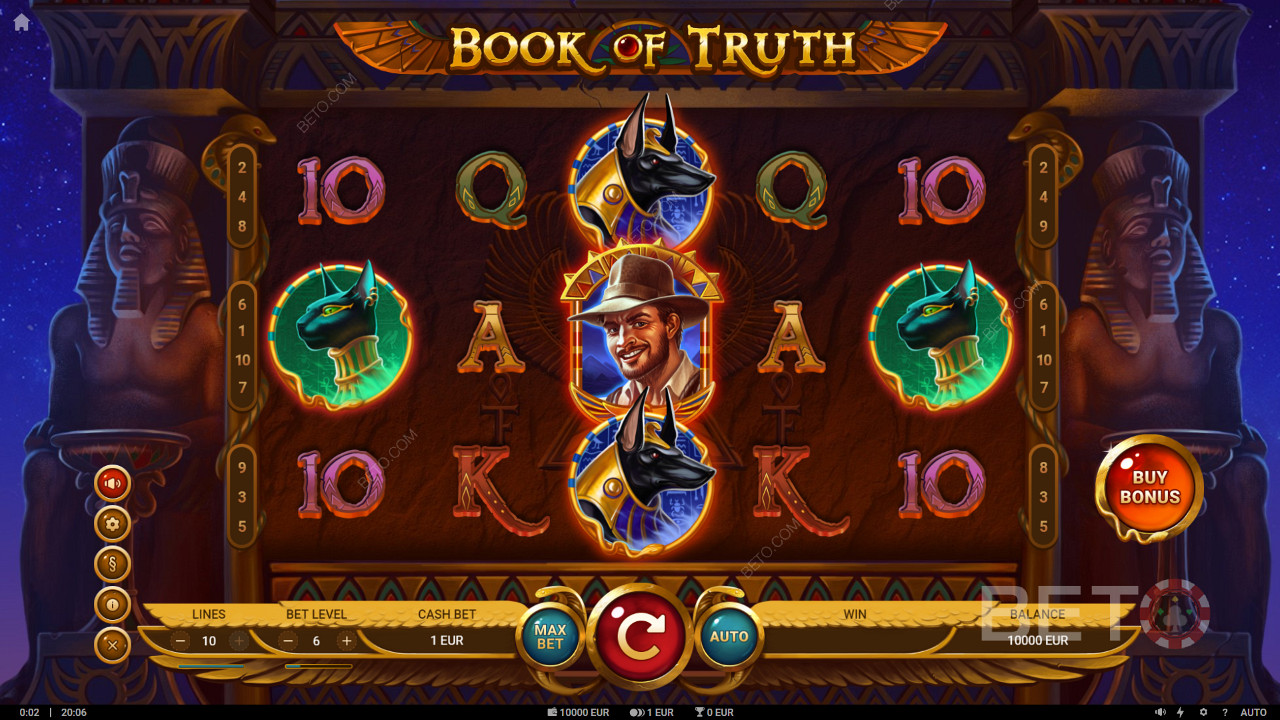Book of Truth video nyerőgép kétféle ingyenes pörgetéssel és bővülő szimbólumokkal