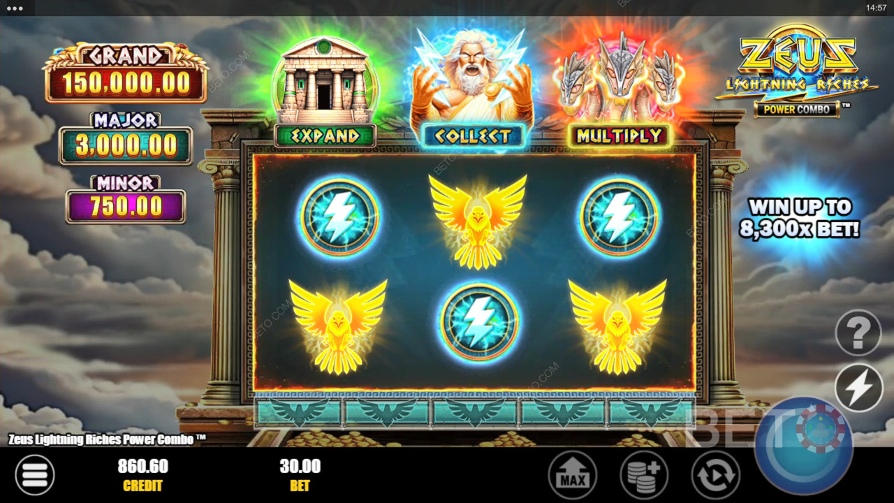 Zeus Lightning Riches Power Combo felülvizsgálata BETO Slots által