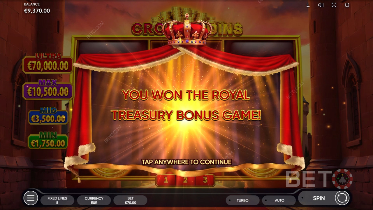 Nyerj 2500-szoros tétet a Crown Coins online nyerőgépen!
