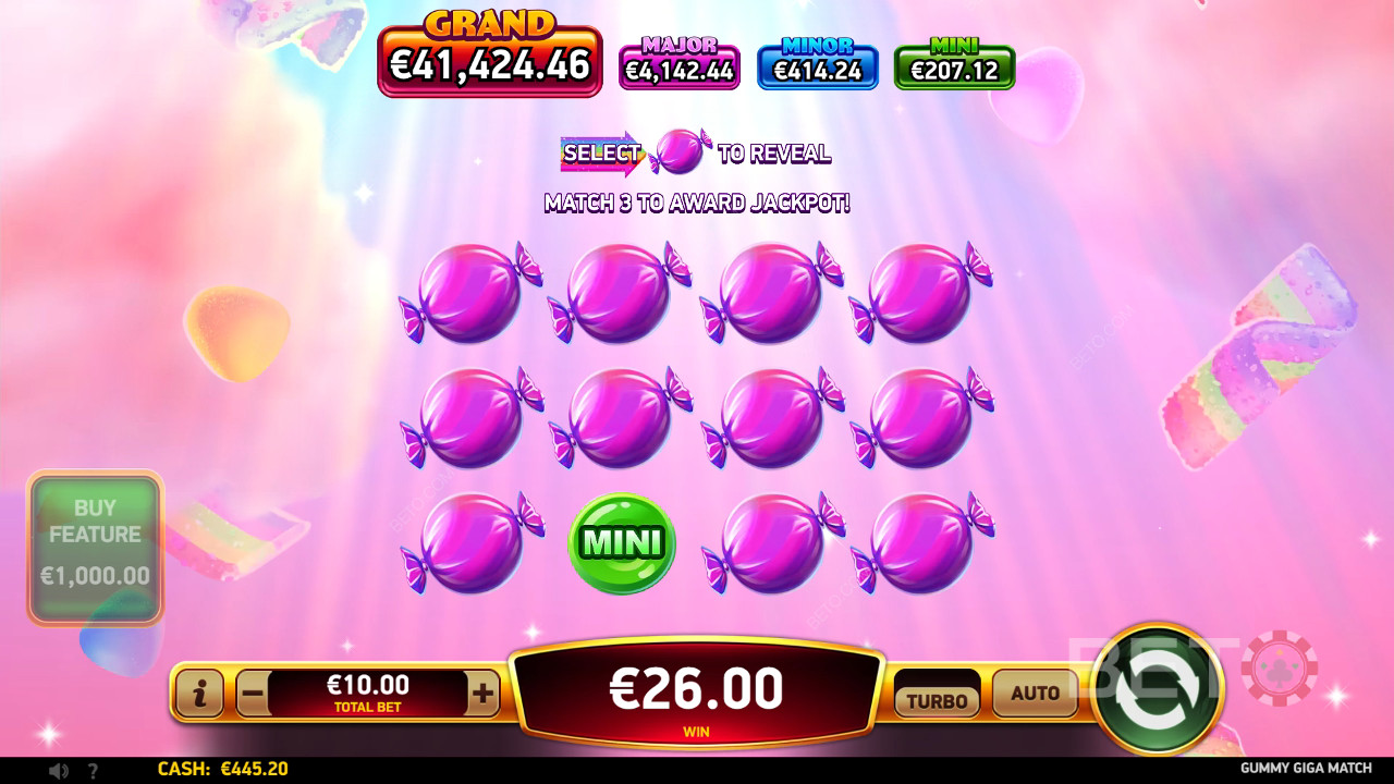 Bónusz funkciók a RubyPlay Gummy Giga Match bónuszjátékában